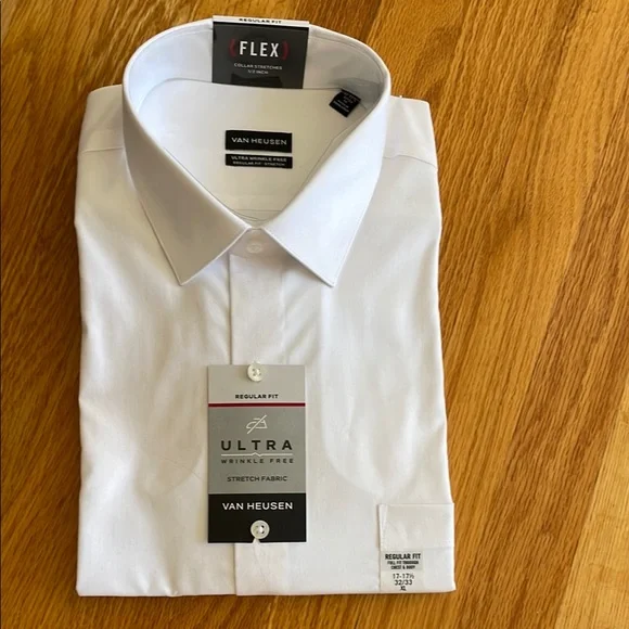 green emerald velvet dress Van Heusen Mens Regular Fit Flex Collar Dress Shirt , Size Large – Vanessa  Jane main image 1